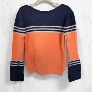 Women's Navy, Gray & Orange Sweater Size L